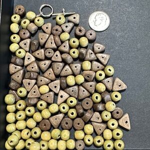34.  Wood Loose Beads with Toggle Clasp